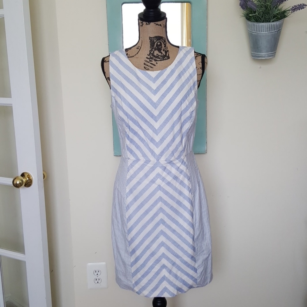 A.N.A nautical blue & white stripe dress - Picture 5 of 8